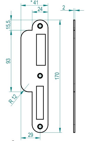 AL72R550HZL Escape Auto Deadlock Latch 72mm 55mm Radius LH - Image 3