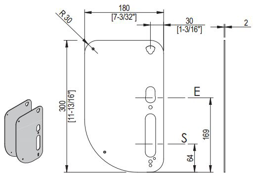 Backplate For Slim XS4 180mm Stainless Steel - Image 2
