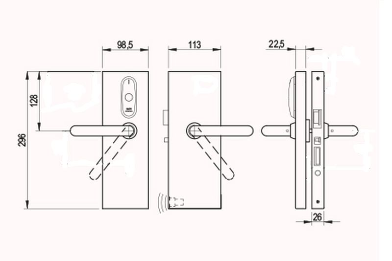 SALTO E9650UGDIM0LH XS4 Original Prox DIN Glass Door Handleset LH - Image 2