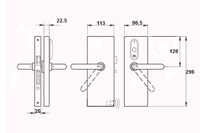 SALTO E9650UGDIM0RH Prox DIN Glass Door Handleset SSS Rh - Image 2
