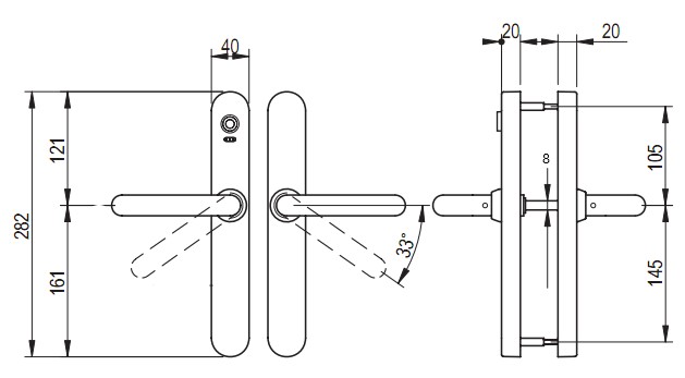 SALTO EA450U00IM48 XS4 Ibutton Smile Lever Furn Slim SSS - Image 2